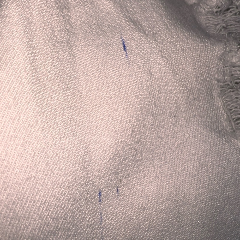 White rib jeans from Hollister picture shows there’s two blue ink stains